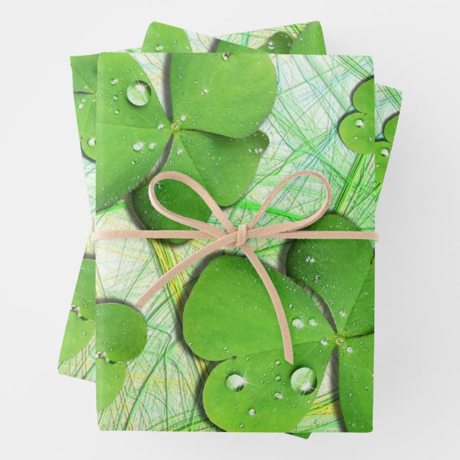 Green Shamrock St Patrick's iPhone 5 Case-Mate Wrapping Paper Sheet (In situ)