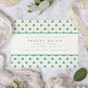Green Shamrock St. Patrick's Irish Bridal Shower Invitation