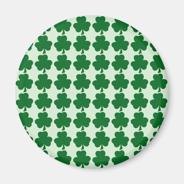 Green Shamrock Stripe Pattern Magnet (Front)