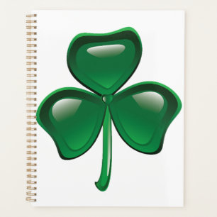 Green Shamrock Three-Leaf Clover Planner