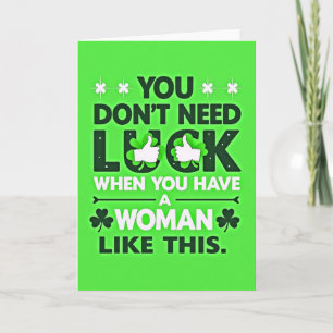 Green Shamrock Woman Card