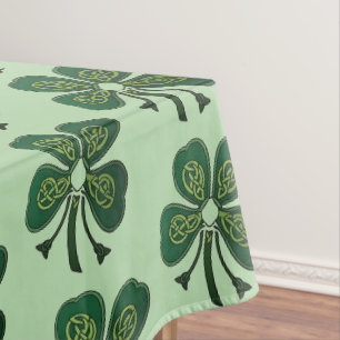 Green Shamrocks 2025 Tablecloth
