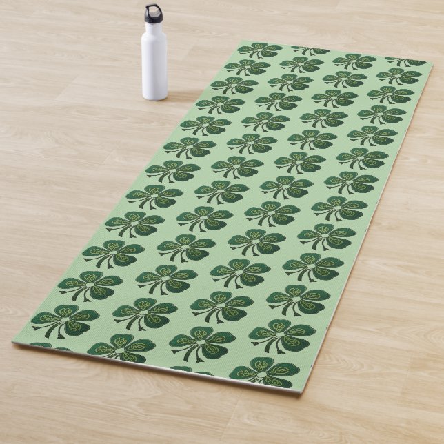 Green Shamrocks 2025 Yoga Mat (In Situ)