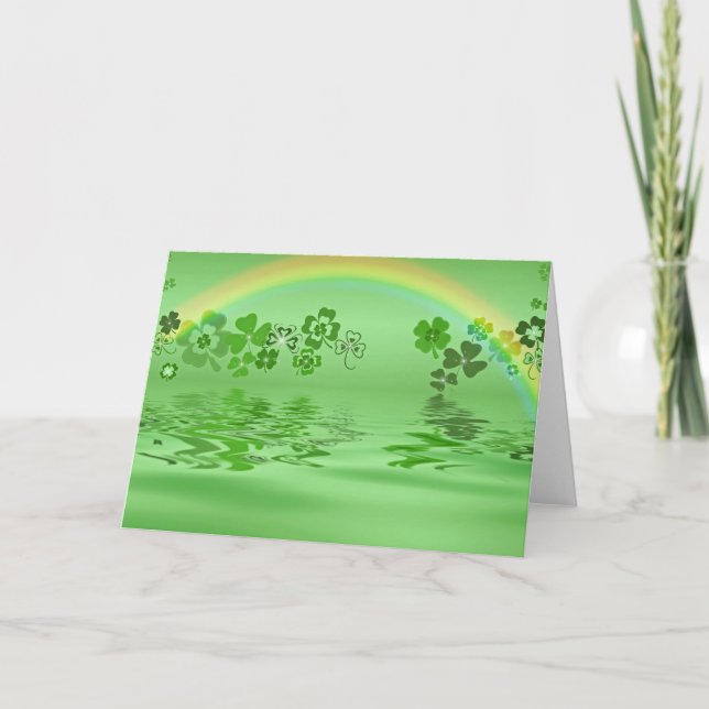 Green Shamrocks Card (Front)