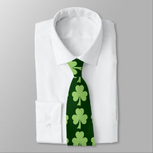 Green Shamrocks clovers polka dots pattern Tie