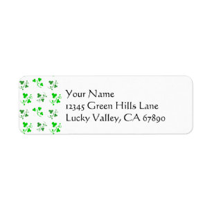 Green Shamrocks Custom Address Label Template