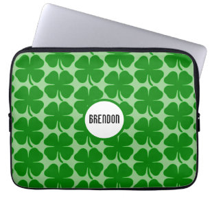 Green Shamrocks Customized Neoprene Laptop Sleeve