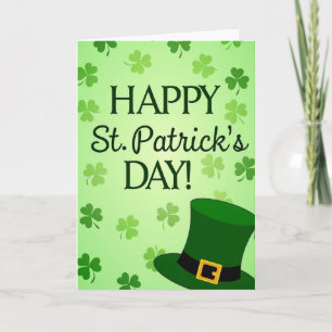 Green Shamrocks Happy Day Card