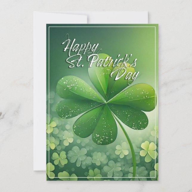 Green Shamrocks Happy St. Patrick's Day (7) c (Front)