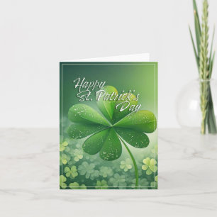 Green Shamrocks Happy St. Patrick's Day (7) c Card