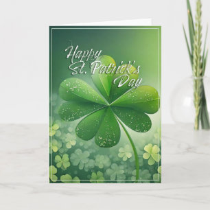 Green Shamrocks Happy St. Patrick's Day (7) c Card