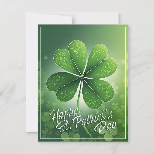 Green Shamrocks Happy St. Patrick's Day (8) c (Front)