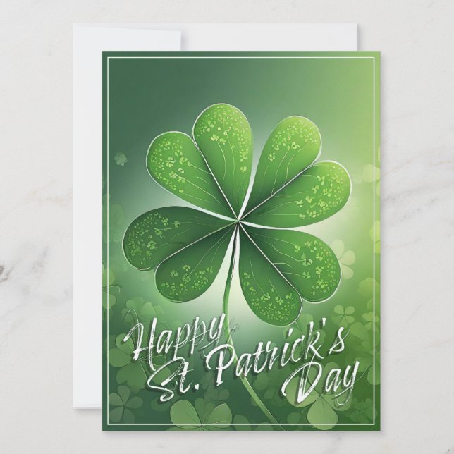 Green Shamrocks Happy St. Patrick's Day (8) c (Front)