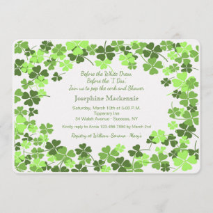 Green Shamrocks Invitation