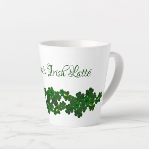 Green Shamrocks Irish Latté Mug Personalized