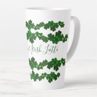 Green Shamrocks Irish Latté Mug Personalized