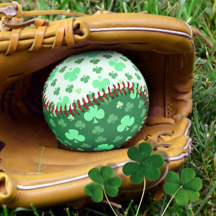 Green Shamrocks Lucky Baseball
