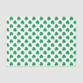 Green Shamrocks on White St.Patrick’s Day Clover Tissue Paper
