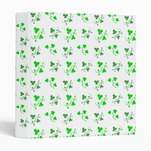 Green Shamrocks Pattern Binder