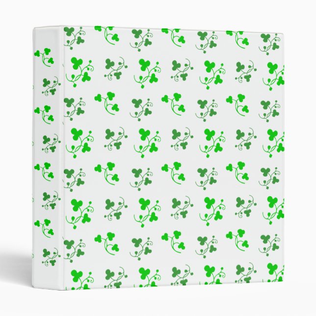 Green Shamrocks Pattern Binder (Front/Spine)