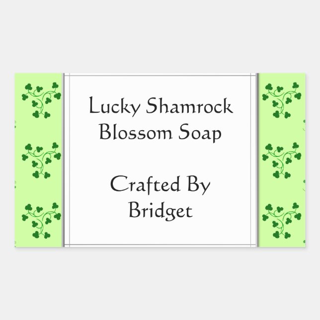 Green Shamrocks Pattern Custom Stickers (Front)