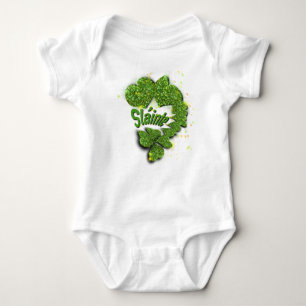 Green Shamrocks   sparkling hearts ShainteT-Shirt Baby Bodysuit