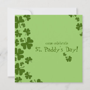 Green Shamrocks St. Paddy's Day Invitation