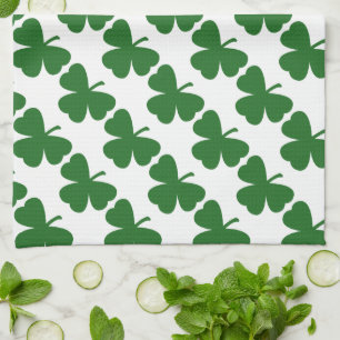 Green Shamrocks St. Patrick's Day Kitchen Towel