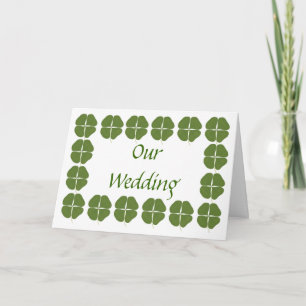 Green Shamrocks Wedding Invitations, customize Invitation