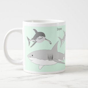 Green Sharks - Ocean Life Squad® Large Coffee Mug