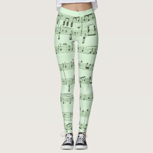 Green Sheet Music Leggings