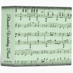 Green Sheet Music Personalized Wedding Binder