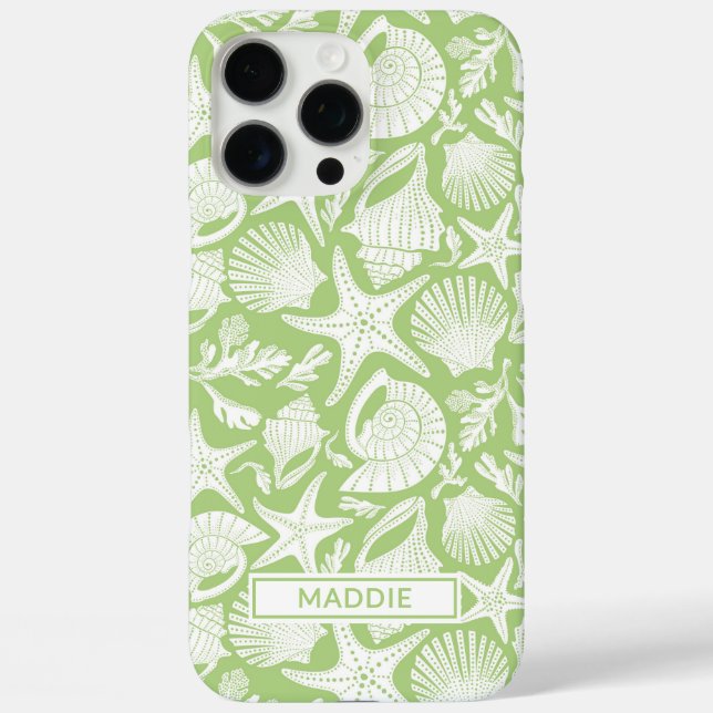 Green Shells Personalized Case-Mate iPhone Case (Back)