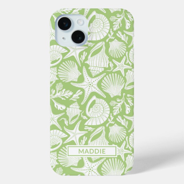 Green Shells Personalized Case-Mate iPhone Case (Back)