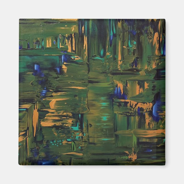 Green Shimmer Art Products by Rachel Dolezal Magnet (Front)