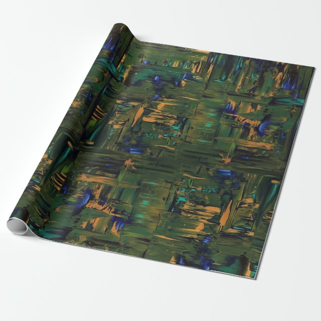Green Shimmer Wrapping Paper (Unrolled)