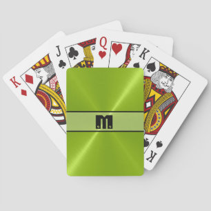 Green Shiny Stainless Steel Metal 3 Playing Cards