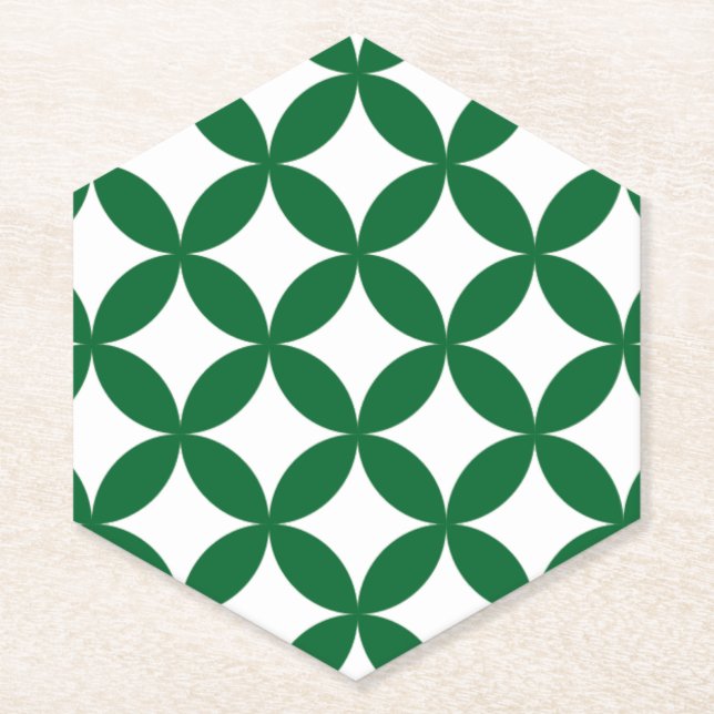 Green Shippo Hexagon Top Coaster (Front)