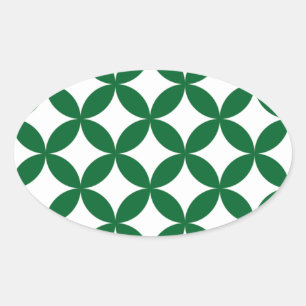 Green Shippo Oval Stickers