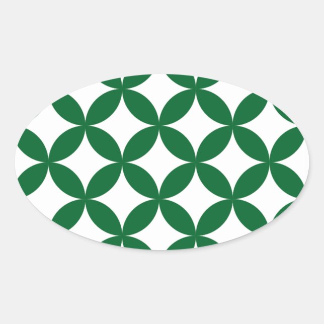 Green Shippo Oval Stickers (Front)