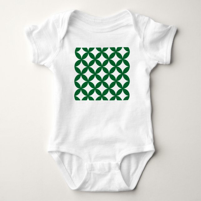 Green Shippo Pattern Baby Romper – Japanese Tradit (Front)