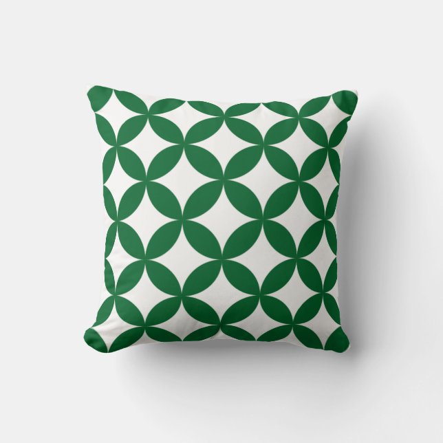 Green Shippo Pattern Cushion – Japanese Traditiona (Front)