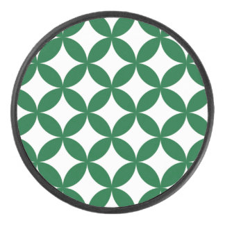 Green Shippo Pattern Hockey Puck