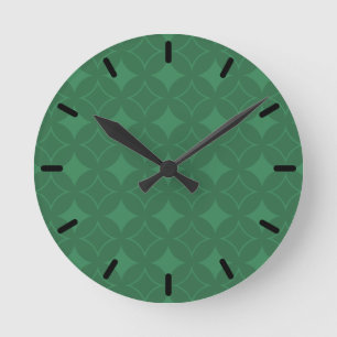 Green Shippo pattern Round Clock