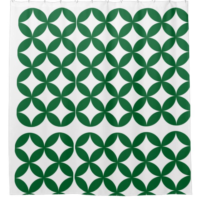 Green Shippo Pattern Shower Curtain (Front)