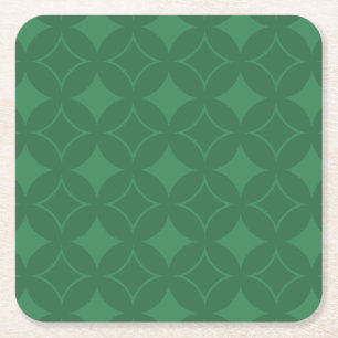 Green Shippo pattern Square Paper Coaster