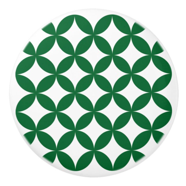 Green Shippo Round Ceramic Knob (Front)