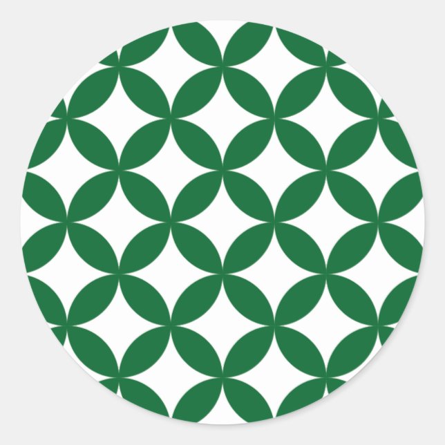 Green Shippo Round Stickers (Front)