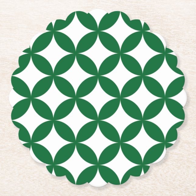Green Shippo Scalloped Coaster (Front)
