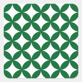 Green Shippo Square Stickers